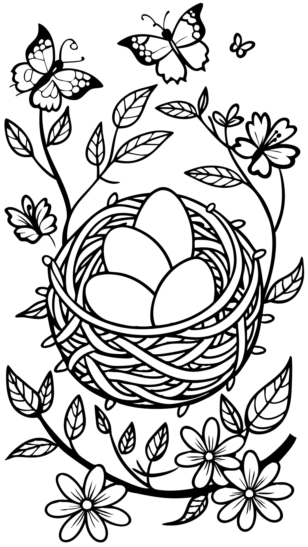 coloring page of nest